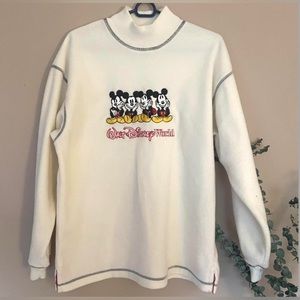 Vintage Mickey Mouse Walt Disney World Fleece Mock-Neck Size S